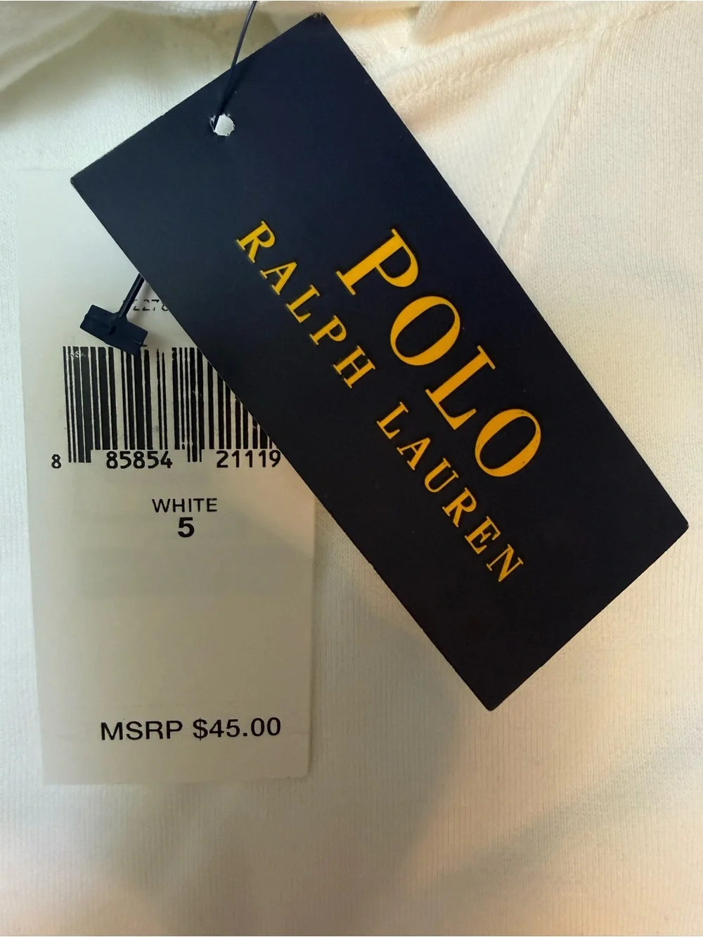 Polo Ralph Lauren White Pullover Hoodie Kids Size 5 NWT Classic